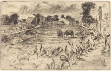 Landscape with the Horse, 1859. Creator: James Abbott McNeill Whistler.