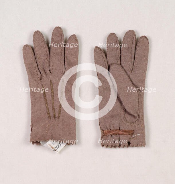 Gloves, American, third quarter 19th century. Creator: Unknown.