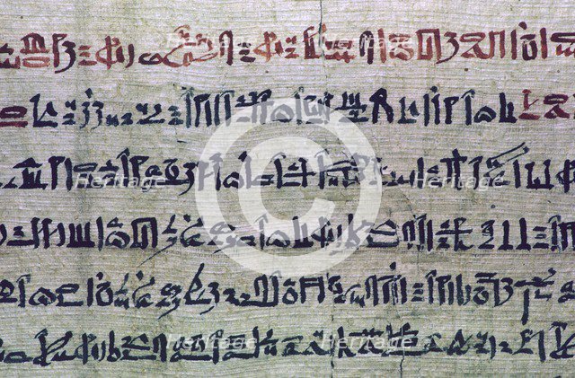 Hieratic Egyptian script from the Book of the Dead. Artist: Unknown