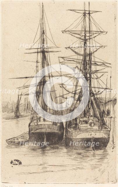 Two Ships, 1875. Creator: James Abbott McNeill Whistler.