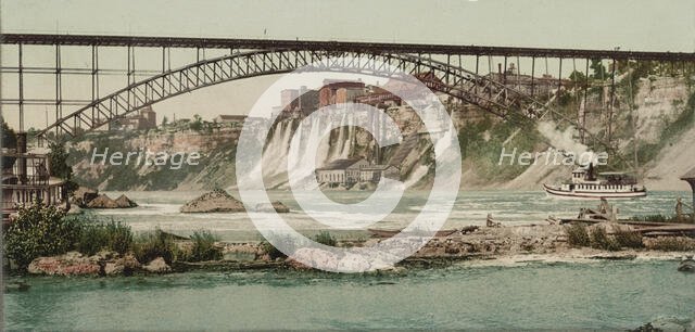 Niagara, mills and Grand Trunk (i.e. Upper Steel Arch) Bridge, ca 1900. Creator: Unknown.