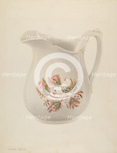 Pitcher, c. 1939. Creator: Roberta Spicer.