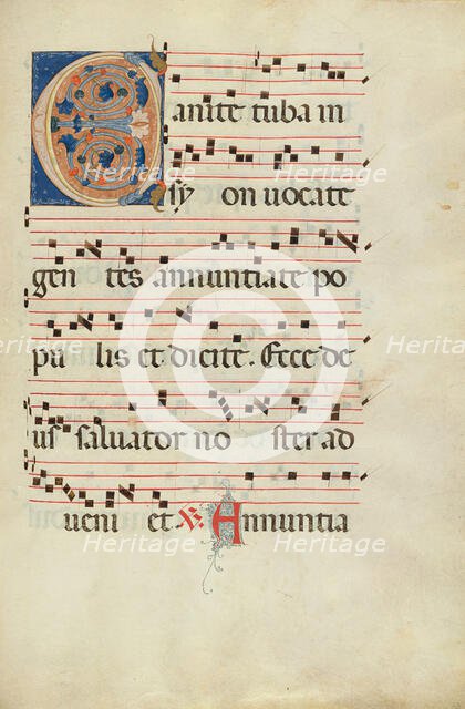 Decorated Initial C; Antiphonal, late 13th century. Creator: Unknown.