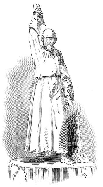 Statue in the Hall, at Abergavenny, 1845. Creator: Unknown.