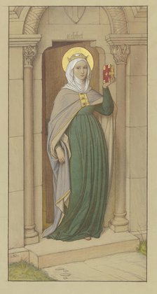 Saint Elizabeth, modeled after the 15th-century wooden statue in St. Elizabeth's Church..., 1864. Creator: Eduard von Steinle.