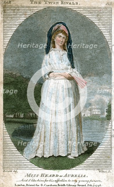 'Miss Heard as Aurelia', 1796 Artist: Unknown