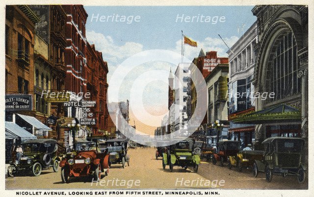 Nicollet Avenue, Minneapolis, Minnesota, USA, 1915. Artist: Unknown