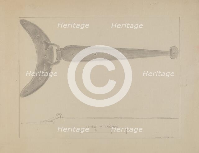 Crescent - Butted Strap Hinge, c. 1936. Creator: Donald Streeter.