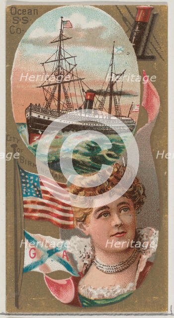 Ocean Steamship Company, from the Ocean and River Steamers series (N83) for Duke brand cig..., 1887. Creator: Unknown.