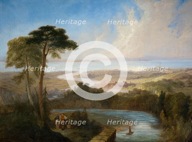 Panoramic View of the Severn Estuary, early-mid 19th century. Creator: Samuel Lines.