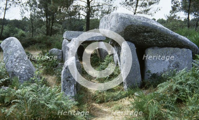 Dolmen of Kerival, Carnac commune, Southern Brittany, France, Megalithic culture, (1997). Creator: LTL.