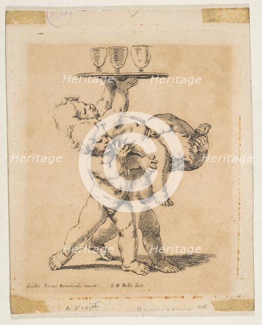 Three Children with a Tray, ca. 1638. Creator: Stefano della Bella.