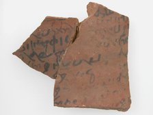 Ostrakon with a Letter from Patermoute to Epiphanius, Coptic, 600. Creator: Unknown.