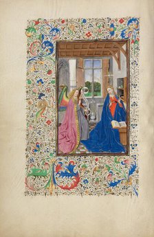 The Annunciation; Llangattock Hours, 1450s. Creator: Master of the Llangattock Hours.