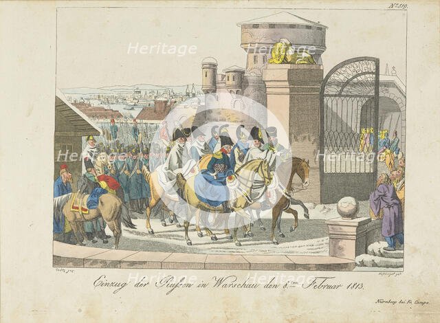 Russian army entering Warsaw in 1813, after 1813. Creator: Nusbiegel, Johann (ca 1750-1833).