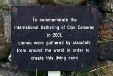 Living cairn, Clan Cameron Museum, Achnacarry, near Spean Bridge, Highland, Scotland.