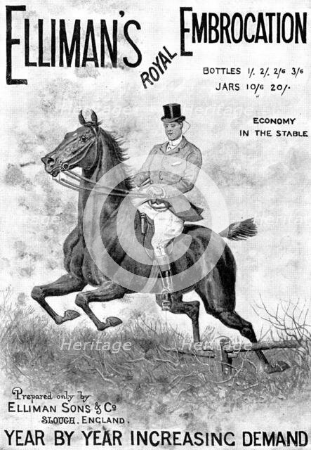 Advertisement for Elliman's Royal Embrocation, 1898. Creator: Unknown.
