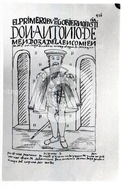 Antonio Mendoza, first viceroy of Peru named by Charles V in 1549 to master the fighting between …
