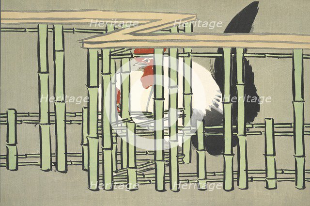 Chabo, from Momoyo-gusa (The World of Things) Vol II, pub.1909 (colour block woodcut)