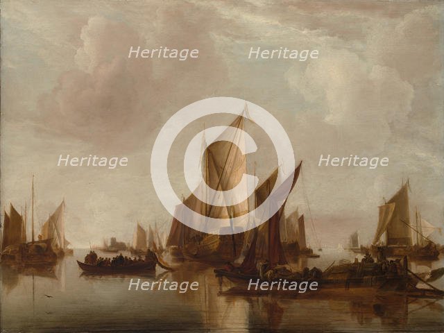 A State Yacht and Other Craft in Calm Water, ca. 1660. Creator: Jan van de Cappelle.