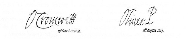 Oliver Cromwell's signature, (1907).Artist: Oliver Cromwell