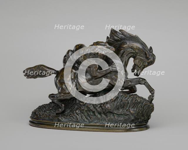 Horse Attacked by a Tiger, model 1837 or before, cast possibly after 1875. Creator: Antoine-Louis Barye.