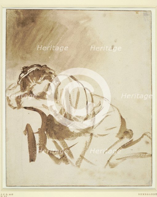 A young woman sleeping (Hendrickje Stoffels), ca 1654. Artist: Rembrandt van Rhijn (1606-1669)