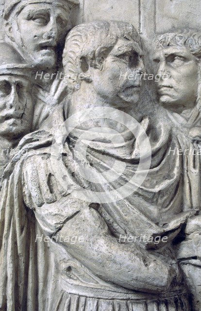 Emperor Trajan, Trajan's Column, Rome. Artist: Unknown