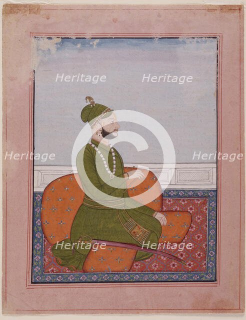 Raj Singh (reigned 1685-1695) of Guler, between c1690 and c1710. Creator: Unknown.