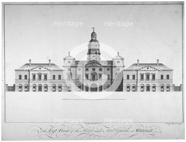 Elevation of the east front of Horse Guards, Westminster, London, 1752.                              Artist: John Vardy