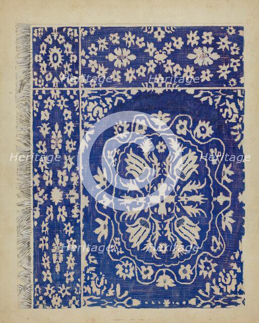 Woven Coverlet, 1935/1942. Creator: Ernest A Towers Jr.