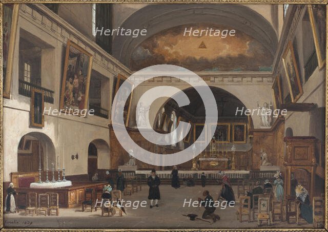 Interior of Saint-Jean-Saint-Francois church, 1829. Creator: Giuseppe Canella.