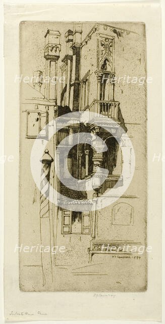 Tintoret's House, plate six from the North Italian Set, 1894. Creator: David Young Cameron.