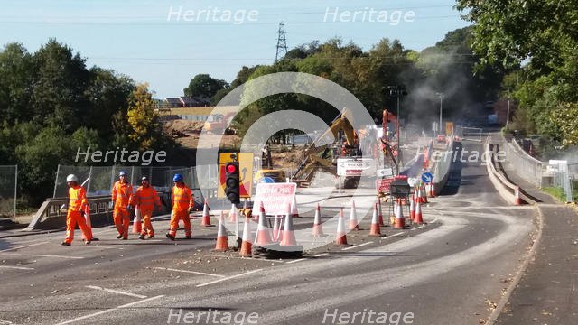 Bridge Demolition over M27 Motorway at Rownhams 2018. Creator: Unknown.