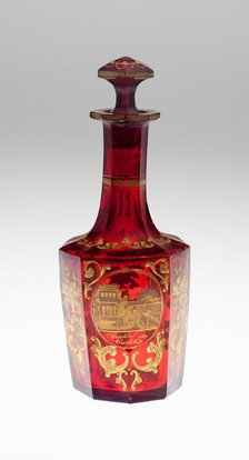 Bottle, Bohemia, Late 19th century. Creator: Bohemia Glass.