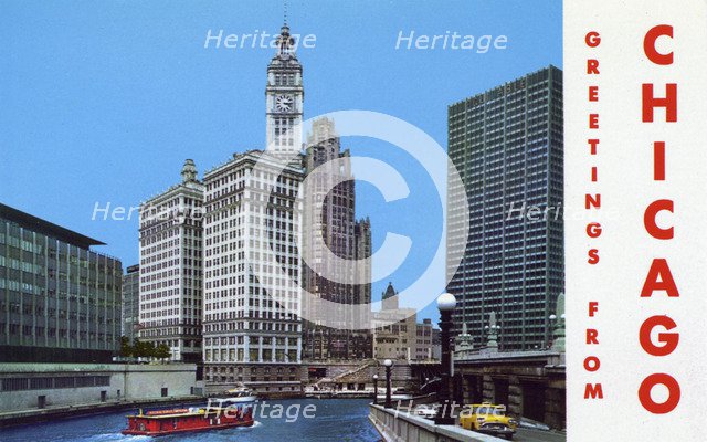 'Greetings from Chicago', postcard, 1965. Artist: Unknown