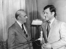 Senator Edward Kennedy with Prime Minister Constantine Karamanlis, Greece, 1974. Artist: Unknown