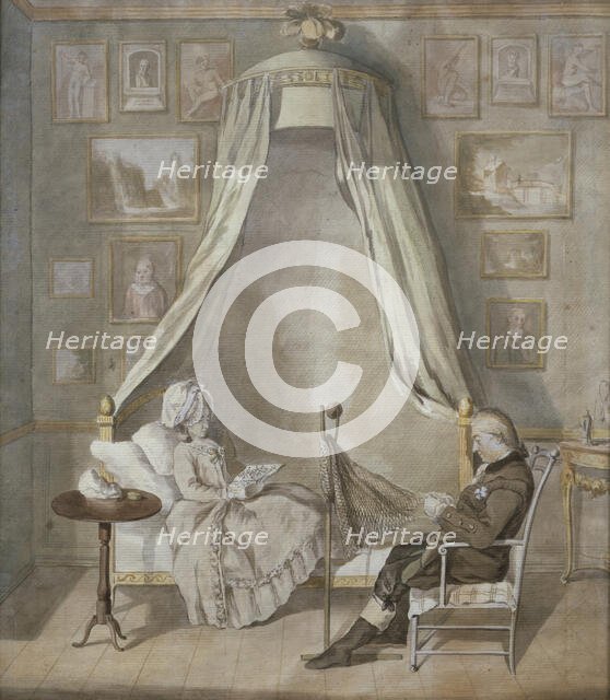 Interior with Count Claes Ekeblad and his Wife Brita, née Horn, 1783. Creator: Lorentz Svensson Sparrgren.
