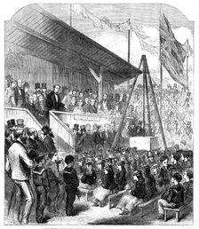 Lord Derby laying the first stone of the Seamen Orphan Institution, Liverpool, 1871. Creator: Unknown.