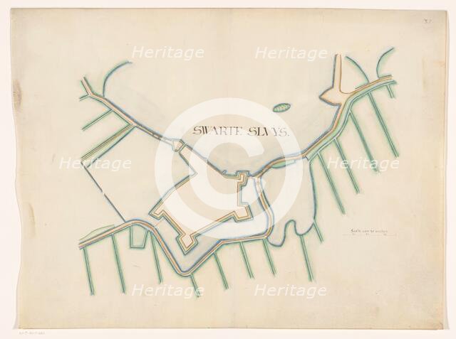 Map of Zwartsluis Fortification, c.1650-c.1799. Creator: Anon.