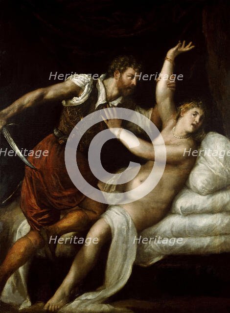 Tarquinius and Lucretia, c. 1570. Creator: Titian (1488-1576).