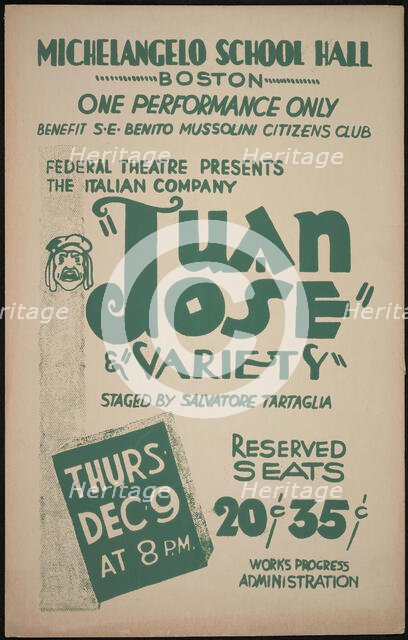 Juan Jose, Boston, 1937. Creator: Unknown.