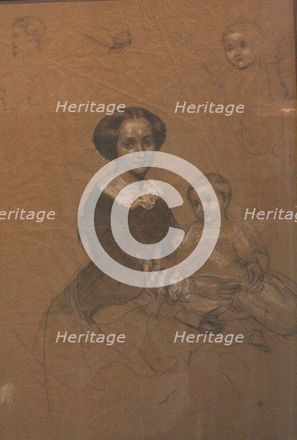 Mathilde Wesendonck (1828-1902) with her son Guido, 1856.