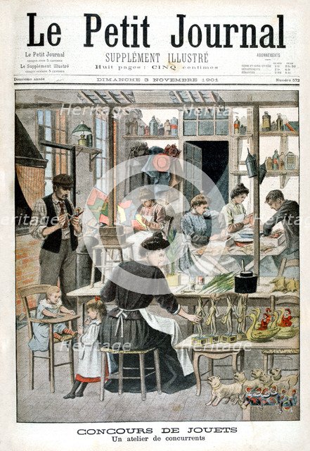 Toymaking contest: workshop of competitors, 1901. Artist: Unknown