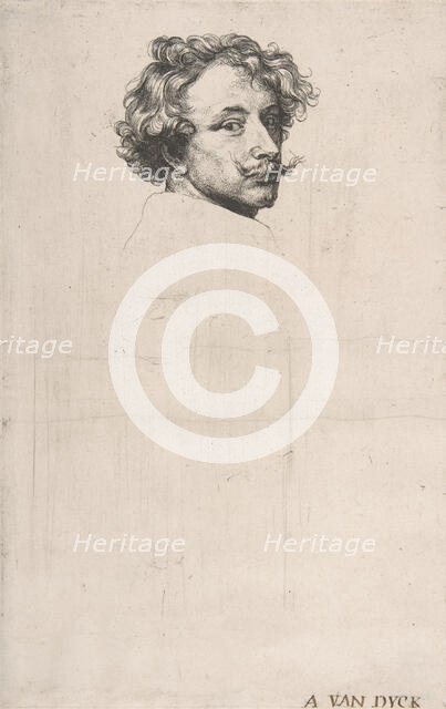 Self-Portrait, from "The Iconography", ca. 1640. Creator: Anthony van Dyck.