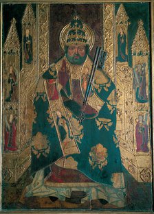 Benedicto XIII, alleged portrait of the antipope called Pedro de Luna who is representing San Pet…