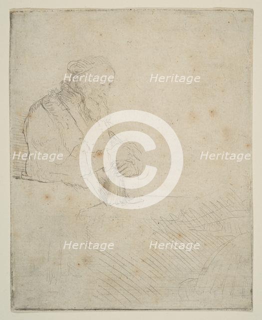 Old Man in Meditation, Leaning on a Book, ca. 1645. Creator: Rembrandt Harmensz van Rijn.