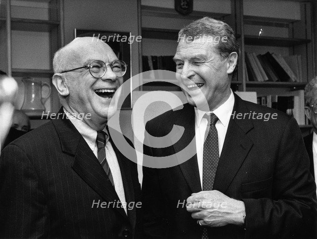 Eric Moonman with Paddy Ashdown (1941- ) Artist: Sidney Harris