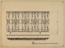 Grape Design Balcony, c. 1936. Creator: Thomas Byrne.