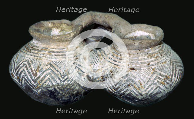 Twin beaker from Malta. 21st century BC. Artist: Unknown